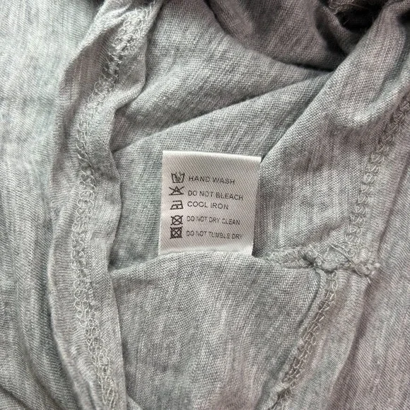 Olivaceous Womans Small Gray Short Sleeve Tie Front Pocket Tee - Picture 5 of 5